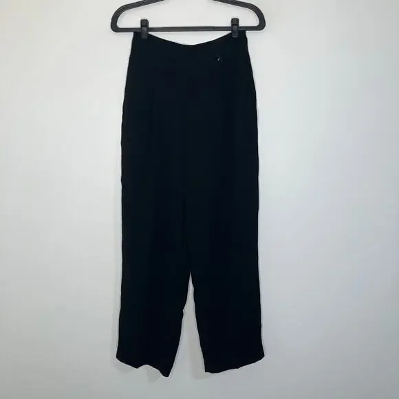 NWT MADEWELL The Rosedale High-Rise Straight Pant in Crepe Black 0 - Picture 2 of 7